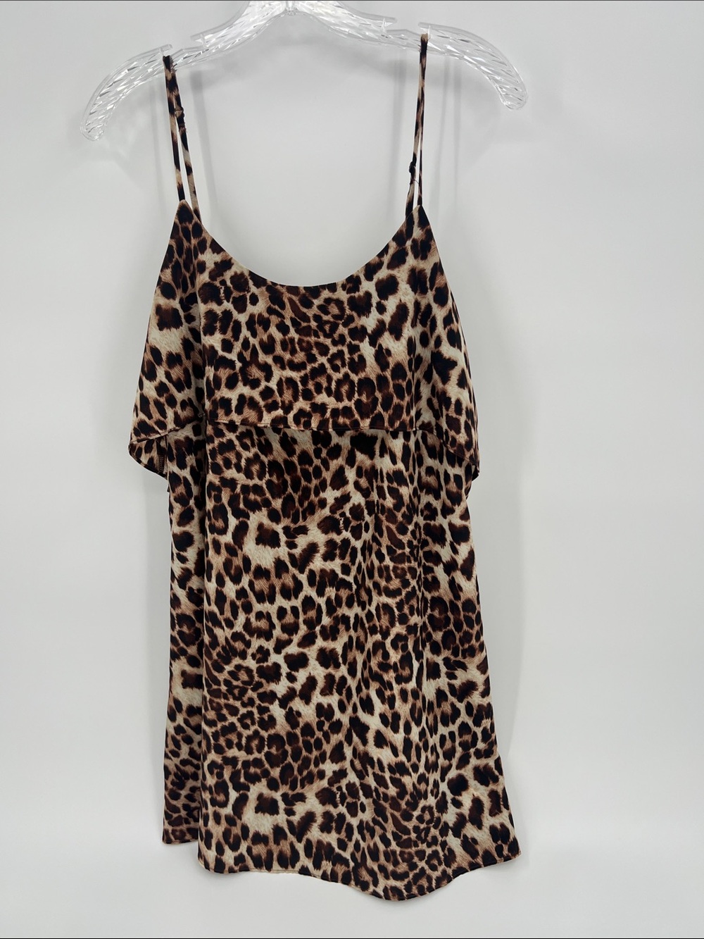 Leopard Print Satin Cami Dress